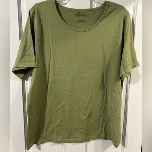 nwot easy essentials green cotton tee size 1x